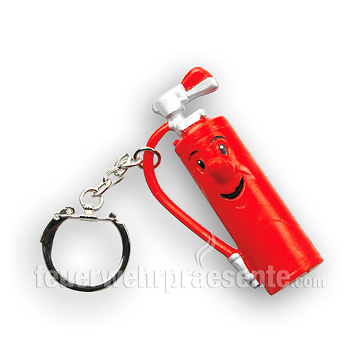 Feuerwehr Schlüsselanhänger rot mit verstärkter Metallplatte und