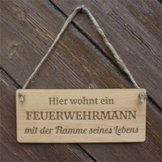 Türschild - Feuerwehrmann mit Flamme seines Lebens - 801107