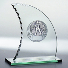 Glastrophäe Segel - in 3 Größen - mit Emblem & Gravur