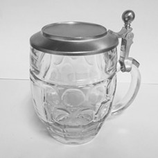 Glasseidel - mit Zinndeckel und Zinnzieremblem - 826534