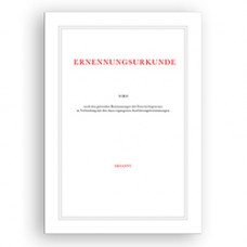 Ernennungsurkunde - weißer Karton - 850112