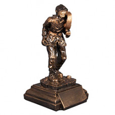 Feuerwehrmann mit Schlauch - bronzefarbene Feuerwehrfigur - 867011