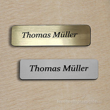 Namensschilder - silber oder gold - rund - einzeilige Gravur