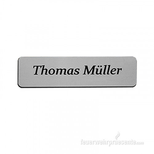 Namensschild - silber schwarz - rund - einzeilige Gravur – 800027