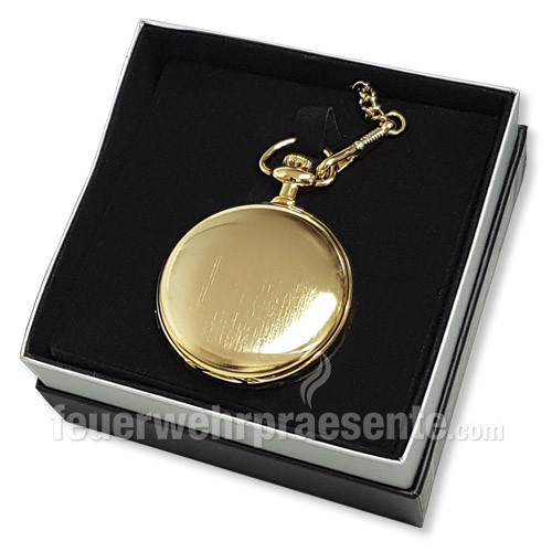 goldene Taschenuhr mit satinierter Oberfläche