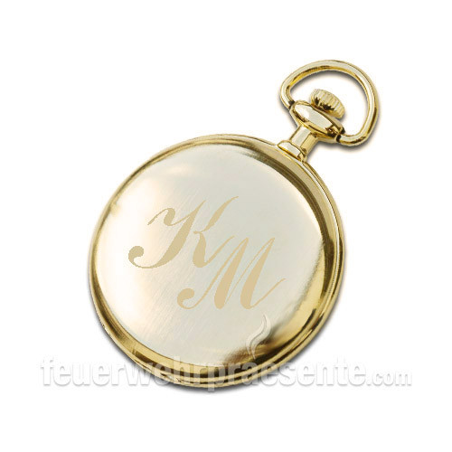 Taschenuhr mit Quarzwerk und Gravur