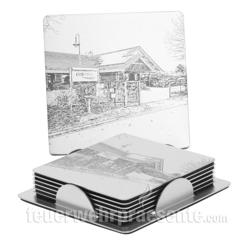 Edelstahluntersetzer - 6 Stück im Set