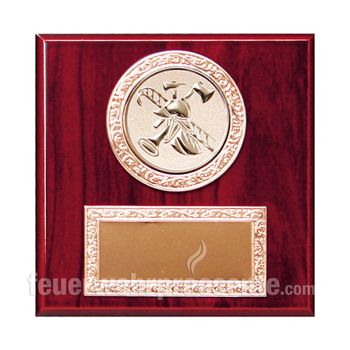 Holztafel - Feuerwehr - quadratisch - bronze - 819268