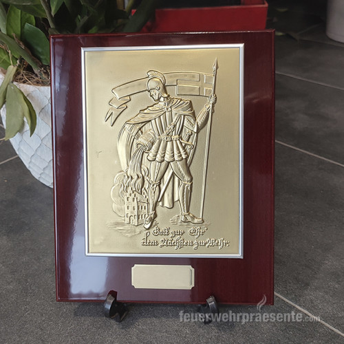 goldenes Relief - Sankt Florian - mit Gravurschild - 819493