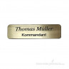 Namensschild - gold schwarz - rund - zweizeilige Gravur - 800030