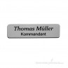 Namensschild - silber schwarz - rund - zweizeilige Gravur - 800031