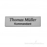 Namensschild - silber schwarz - spitz - zweizeilige Gravur - 800040