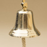 goldene Schiffsglocke aus Messing mit Wandhalterung und individueller Gravur